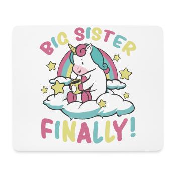 Big Sister Finally Unicorn, Design für Mädchen - Mousepad (Querformat) - Weiß - Vorne