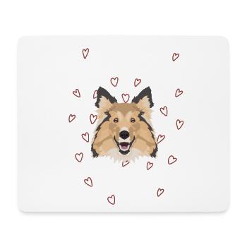 Valentinstag Shetland Sheepdog Sheltie - Mousepad (Querformat) - Weiß - Vorne