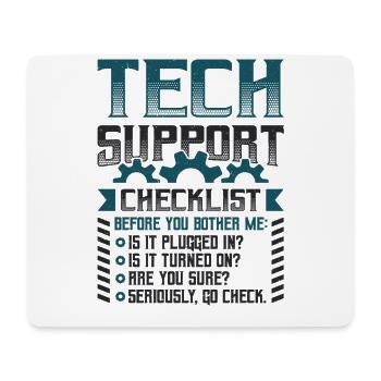 Funny Tech Support Checkliste Helpdesk - Mousepad (Querformat) - Weiß - Vorne