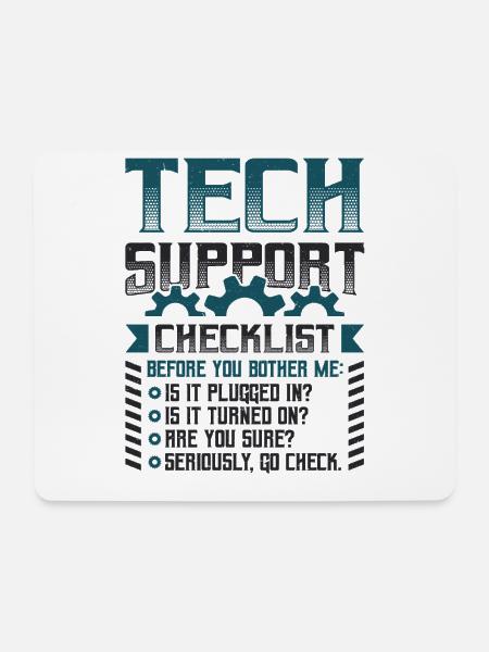 Funny Tech Support Checkliste Helpdesk - Musemåtte (tværformat) - hvid