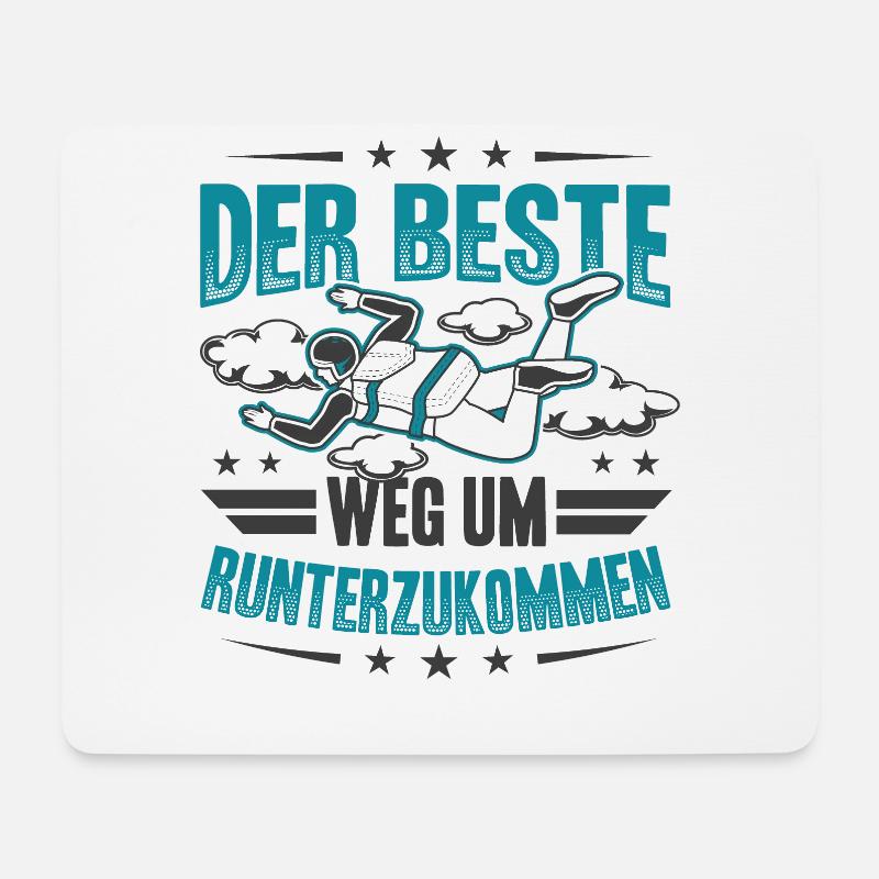 Tandemsprung Zusatz Gutschein Fallschirmspringen - Mousepad (Querformat) - Weiß