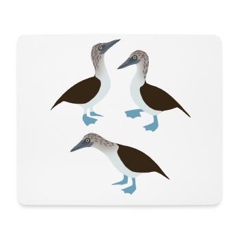 Drôles d’oiseaux à pieds bleus - Tapis de souris (format paysage) - blanc - Devant