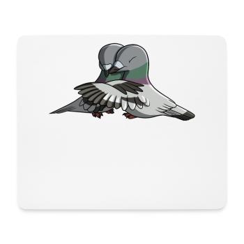 Sich umarmende Tauben - Mousepad (Querformat) - Weiß - Vorne