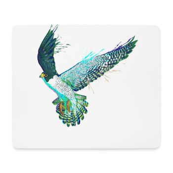 Oiseau volant Faucon pèlerin coloré - Tapis de souris (format paysage) - blanc - Devant