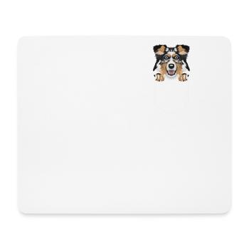 Australian Shepherd in der Brusttasche - Mousepad (Querformat) - Weiß - Vorne