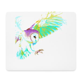 Fliegender Splash Vogel Eule - Mousepad (Querformat) - Weiß - Vorne