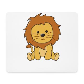 Lion mignon animaux pour les enfants Roi Lion - Tapis de souris (format paysage) - blanc - Devant