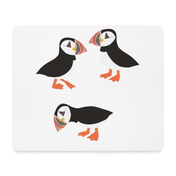 Drôles d’oiseaux Macareux - Tapis de souris (format paysage) - blanc - Devant