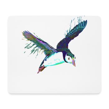 Splash Fliegender Vogel Papageientaucher - Mousepad (Querformat) - Weiß - Vorne