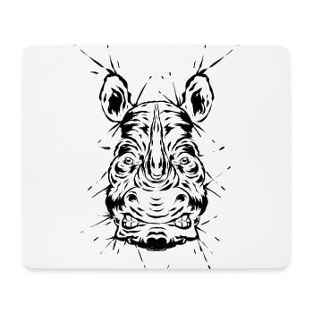 Rhinocéros - Tapis de souris (format paysage) - blanc - Devant