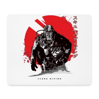 Plongeur devant le soleil cadeau japonais - Tapis de souris (format paysage) - blanc - Devant