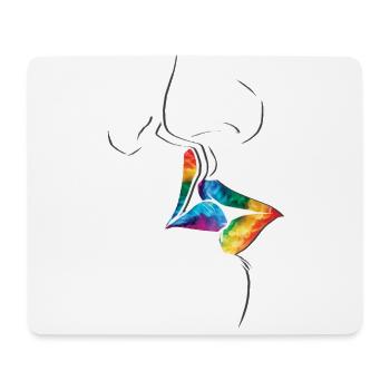 LGBTQ Parade Regenbogenfahne Kuss - Mousepad (Querformat) - Weiß - Vorne