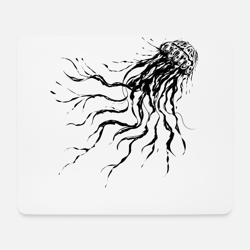 Qualle - Mousepad (Querformat) - Weiß