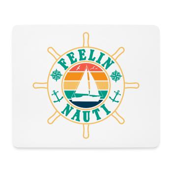 Feelin Nauti Je sens voilier nautique - Tapis de souris (format paysage) - blanc - Devant