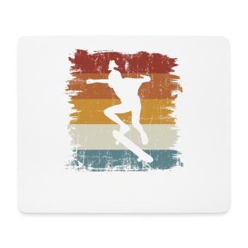 Retro vintage Skateboard Mädchen - Mousepad (Querformat) - Weiß - Vorne
