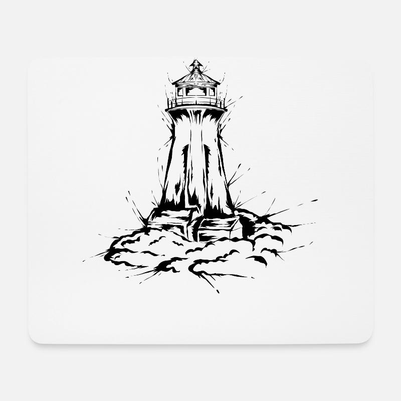 Leuchtturm - Mousepad (Querformat) - Weiß
