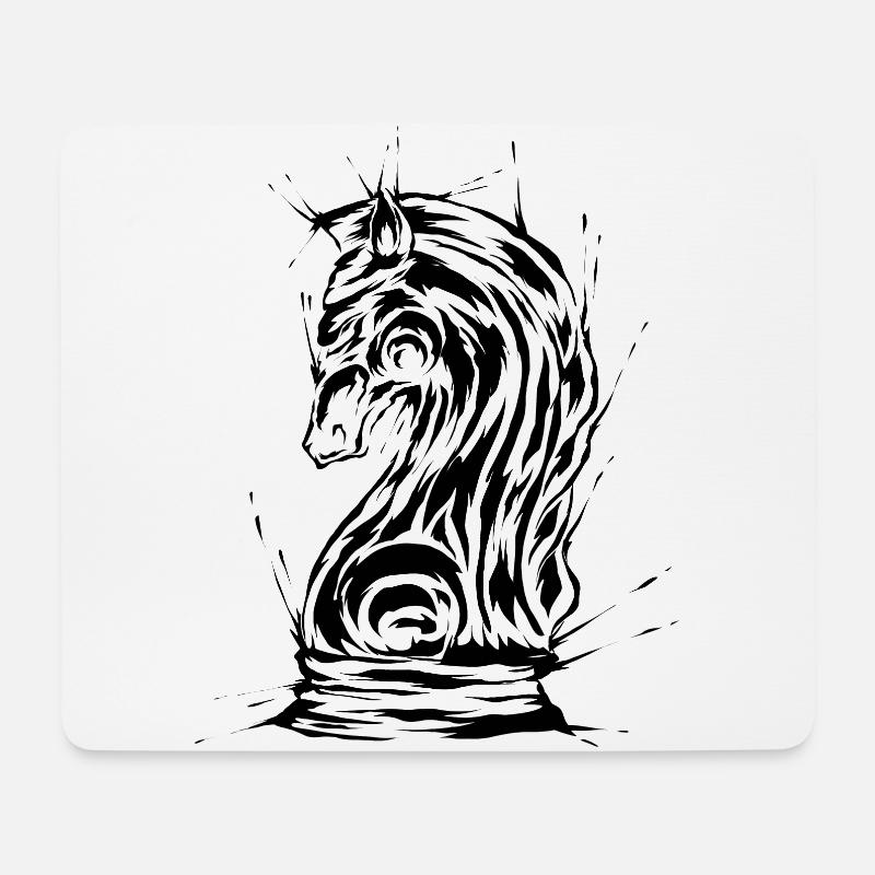 Schach Springer Schachfigur - Mousepad (Querformat) - Weiß