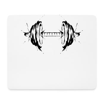 Haltère Fitness - Tapis de souris (format paysage) - blanc - Devant