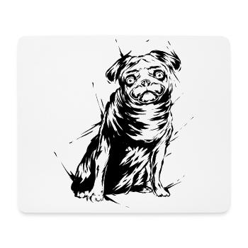 Mops - Mousepad (Querformat) - Weiß - Vorne
