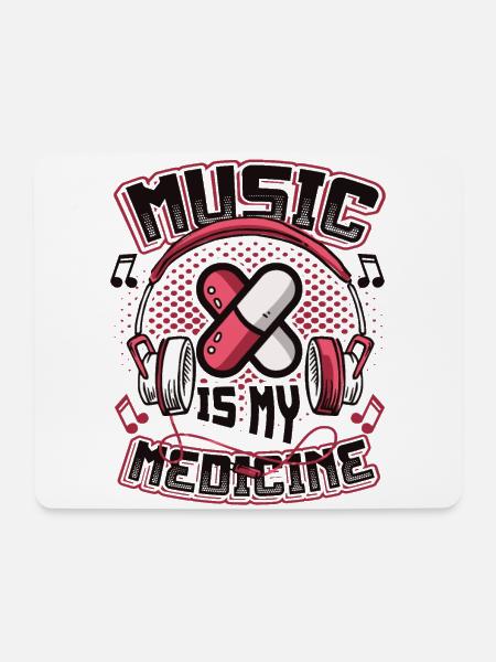 Musik ist meine Medizin Musikliebhaber - Mousepad (Querformat) - Weiß