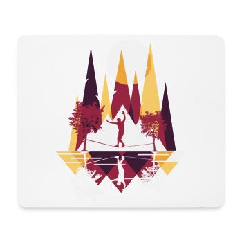 Slackline, Balance Sport - Tapis de souris (format paysage) - blanc - Devant