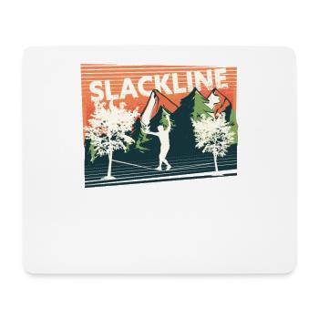 Slackline, Balance Sport - Tapis de souris (format paysage) - blanc - Devant