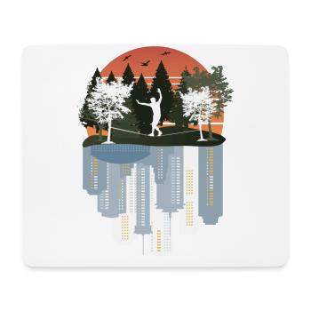 Slackline, Balance Sport - Tapis de souris (format paysage) - blanc - Devant