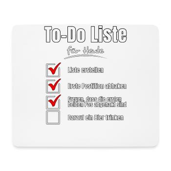 To do Liste Bier - Mousepad (Querformat) - Weiß - Vorne