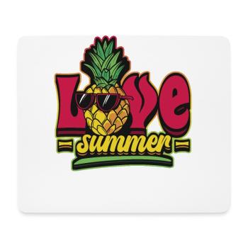 Hello Summer Ananas mit Sonnenbrille - Mousepad (Querformat) - Weiß - Vorne