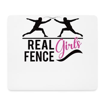 Female Fencing Girl Fencer Fence - Mouse Pad (horizontal) - white - Front
