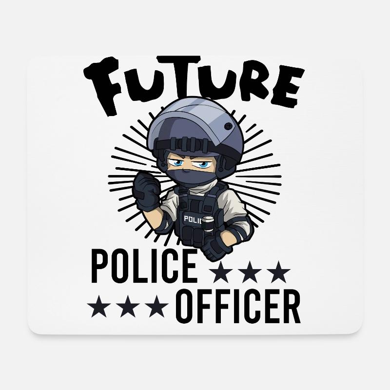 Police Cop Officer Police Office - Mousepad (Querformat) - Weiß