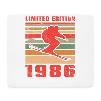 Skieur Sports d’hiver Ski de fond 1986 - Tapis de souris (format paysage) - blanc - Devant