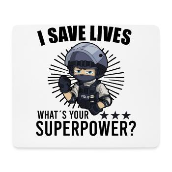 Police Cop Officer Police Office - Mouse Pad (horizontal) - white - Front