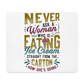 Sad Women Heartbreak Lovesickness Ice Cream - Mouse Pad (horizontal) - white - Front