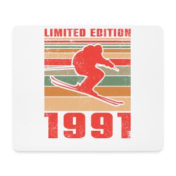 Skieur Skieur Sports d’hiver Anniversaire 1991 - Tapis de souris (format paysage) - blanc - Devant