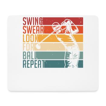 Swing Swear Look Für Ballwiederholung Für Golfer - Mousepad (Querformat) - Weiß - Vorne