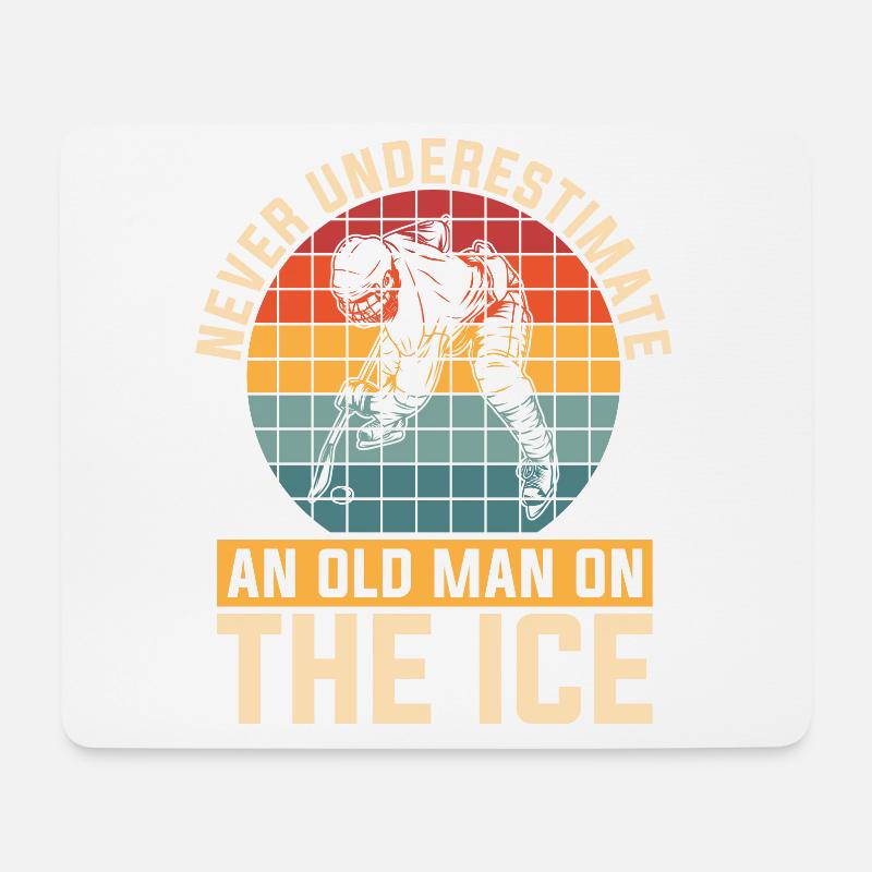 Never underestimate an old man in - Mouse Pad (horizontal) - white