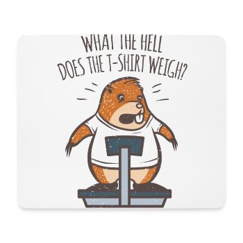 A funny mole saying weight on the scales - Mouse Pad (horizontal) - white - Front
