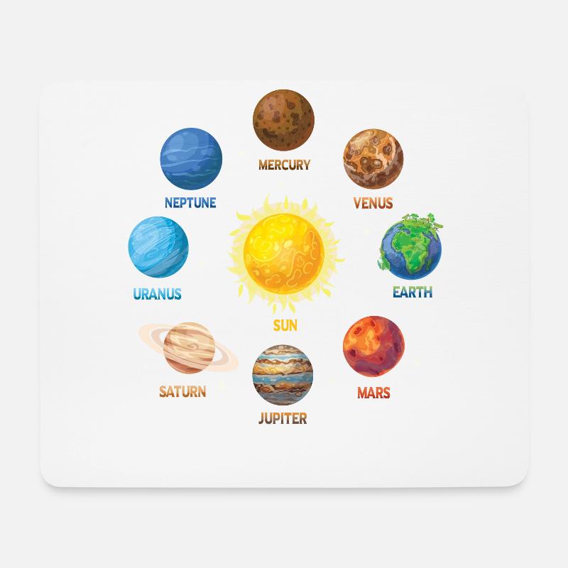 Planeten Sonnensystem - Mousepad (Querformat) - Weiß