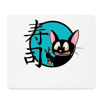 süße lustige Manga Katze Shirt Sticker - Mousepad (Querformat) - Weiß - Vorne