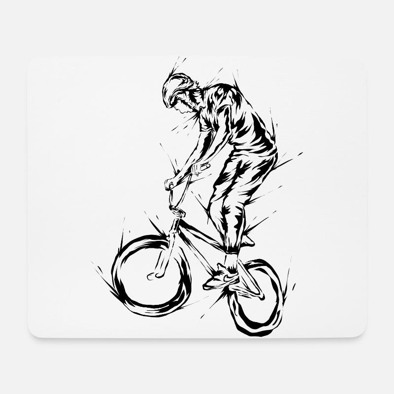 BMX - Mousepad (Querformat) - Weiß