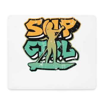 SUP Girl Standup Paddelbrett - Mousepad (Querformat) - Weiß - Vorne