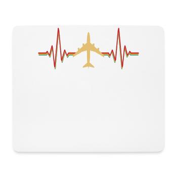 Pilote d’avion Heartbeat Amateur d’avion - Tapis de souris (format paysage) - blanc - Devant