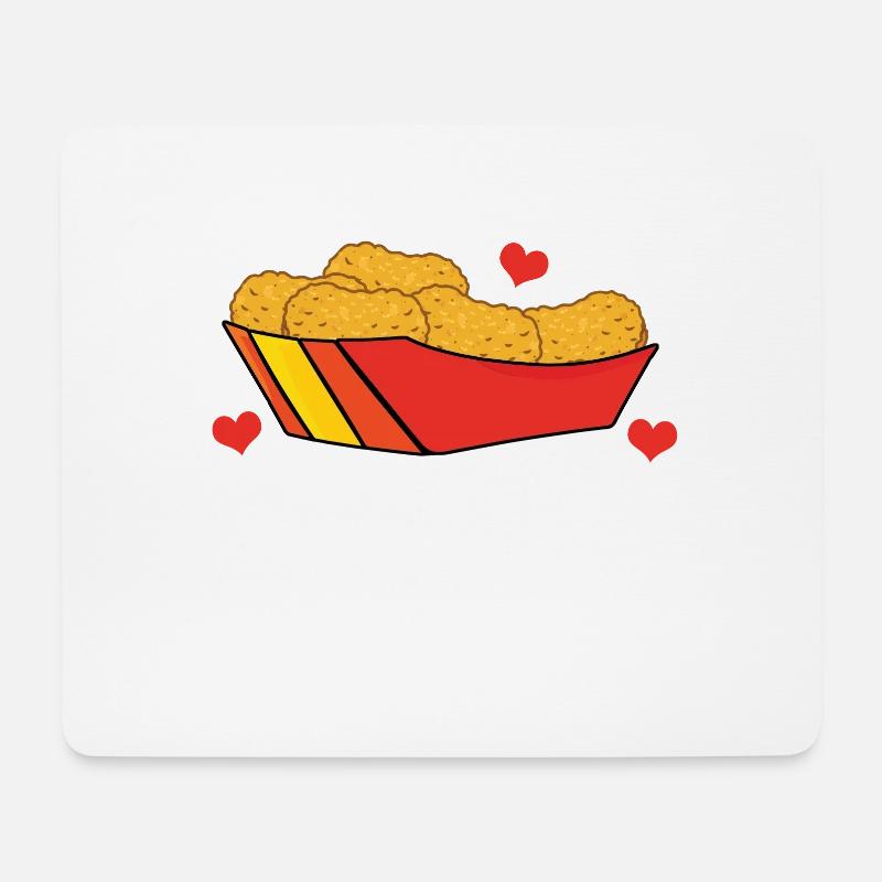 Liebe Mehr Als Nugget-liebhaber Chicken Nuggets - Mousepad (Querformat) - Weiß