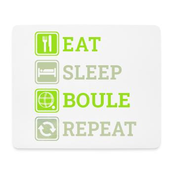 Eat Sleep Boule Repeat Lustige Boccia Sprüche - Mousepad (Querformat) - Weiß - Vorne