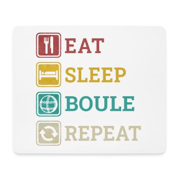 Eat Sleep Boule Repeat Boccia Sprüche Witze - Mousepad (Querformat) - Weiß - Vorne