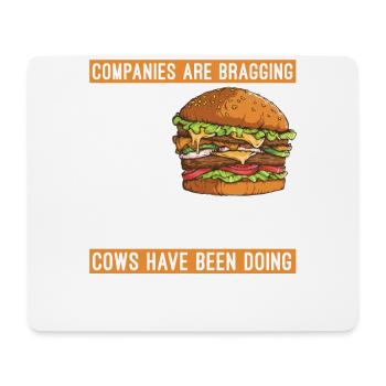 Kühe Haben Das Schon Immer Für Hamburger Getan - Mousepad (Querformat) - Weiß - Vorne