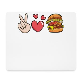 Peace lovers For hamburger lovers - Mouse Pad (horizontal) - white - Front