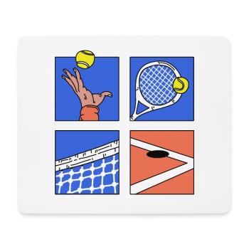 Cool Tennis Designs Tennis Game Cartoon Tournament - Mouse Pad (horizontal) - white - Front
