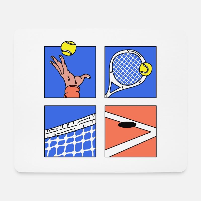 Coole Tennis Designs Tennisspiel Cartoon Turnier - Mousepad (Querformat) - Weiß